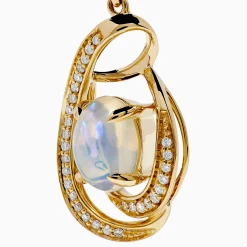 Effy Jewelry Aurora 14K Yellow Gold Opal and Diamond Earrings | Earrings