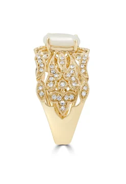 Effy Jewelry Aurora 14K Yellow Gold Opal and Diamond Ring, 0.97 TCW | Rings