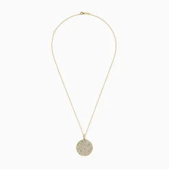 BH Multi Aurora 14K Yellow Gold Opal and Diamond Filagree Pendant, 3.76 TCW | Necklaces & Pendants