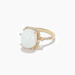 Effy Jewelry Aurora 14K Yellow Gold Opal and Diamond Ring | Rings
