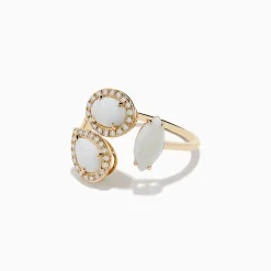 Effy Jewelry Aurora 14K Yellow Gold Opal and Diamond Ring | Rings