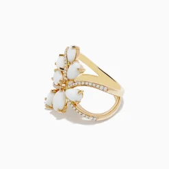 Effy Jewelry Aurora 14K Yellow Gold Opal and Diamond Ring | Rings