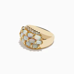 Effy Jewelry Aurora 14K Yellow Gold Opal and Diamond Ring | Rings