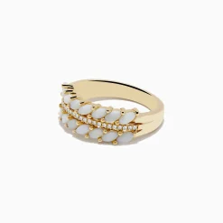 Effy Jewelry Aurora 14K Yellow Gold Opal and Diamond Ring | Rings