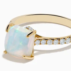 Effy Jewelry Aurora 14K Yellow Gold Opal and Diamond Ring | Rings