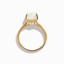 Effy Jewelry Aurora 14K Yellow Gold Opal and Diamond Ring | Rings