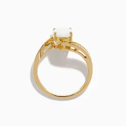Effy Jewelry Aurora 14K Yellow Gold Opal and Diamond Ring | Rings