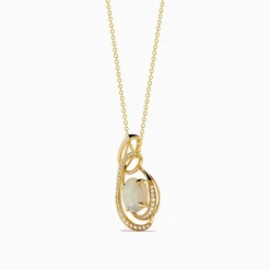 Effy Jewelry Aurora 14K Yellow Gold Opal and Diamond Pendant | Necklaces & Pendants
