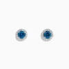 BH Multi Bella Bleu 14K Gold Blue and White Diamond Stud Earrings, 0.71 TCW | Earrings