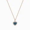 Effy Jewelry Bella Bleu 14K Rose Gold Blue and White Diamond Heart Pendant | Necklaces & Pendants