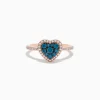 Effy Jewelry Bella Bleu 14K Rose Gold Blue and White Diamond Heart Ring | Rings