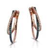 Effy Jewelry Bella Bleu 14K Rose Gold Blue and White Diamond Earrings, 0.58 TCW | Earrings