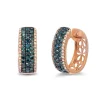 Effy Jewelry Bella Bleu 14K Rose Gold Blue and White Diamond Earrings, 1.30 TCW | Earrings