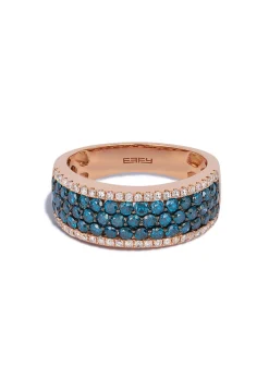 Effy Jewelry Bella Bleu 14K Rose Gold Blue and White Diamond Ring, 1.28 TCW | Rings