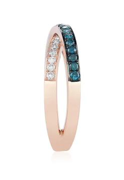 Effy Jewelry Bella Bleu 14K Rose Gold Blue u0026 White Diamond Crossover Ring, 0.57 TCW | Rings