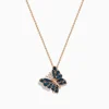Effy Jewelry Bella Bleu 14K Rose Gold White and Blue Diamond Butterfly Pendant | Necklaces & Pendants