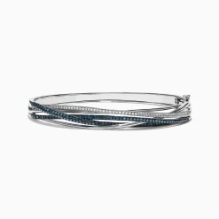Effy Jewelry Bella Bleu 14K White Gold Blue and White Diamond Bangle, 1.17 TCW | Bracelets