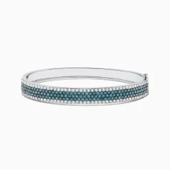 Effy Jewelry Bella Bleu 14K White Gold Blue and White Diamond Bangle, 4.47 TCW | Bracelets