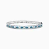 BH Multi Bella Bleu 14K White Gold Blue and White Diamond Bangle, 1.27 TCW | Bracelets