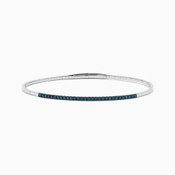 BH Multi Bella Bleu 14K White Gold Blue Diamond Bangle | Bracelets