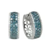 Effy Jewelry Bella Bleu 14K White Gold Blue and White Diamond Earrings, 1.30 TCW | Earrings