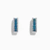 BH Multi Bella Bleu 14K White Gold Blue u0026 White Diamond Hoop Earrings, 0.92 TCW | Earrings