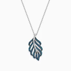 Effy Jewelry Bella Bleu 14K White Gold Blue and White Diamond Pendant, 0.86 TCW | Necklaces & Pendants