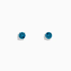 Effy Jewelry Bella Bleu 14K White Gold Blue Diamond Stud Earrings | Earrings