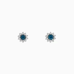 Effy Jewelry Bella Bleu 14K White Gold Blue and White Diamond Earrings 0.50 TCW | Earrings