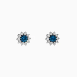 Effy Jewelry Bella Bleu 14K White Gold Blue and White Diamond Earrings 1.20 TCW | Earrings