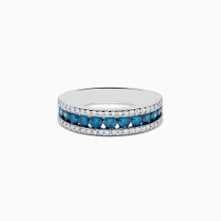 Effy Jewelry Bella Bleu 14K White Gold Blue u0026 White Diamond Ring, 0.89 TCW | Rings