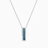 BH Multi Bella Bleu 14K White Gold Blue and White Diamond Pendant, 0.62 TCW | Necklaces & Pendants