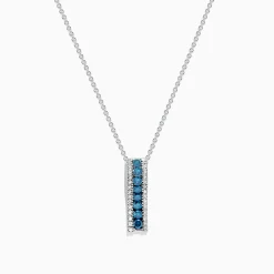 BH Multi Bella Bleu 14K White Gold Blue and White Diamond Pendant, 0.62 TCW | Necklaces & Pendants