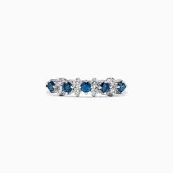 BH Bella Bleu 14K White Gold Blue and White Diamond Ring, 0.58 TCW | Rings