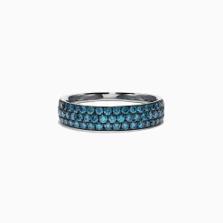 Effy Jewelry Bella Bleu 14K White Gold Blue Diamond Band Ring, 0.87 TCW | Rings