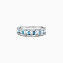 Effy Jewelry Bella Bleu 14K White Gold Blue and White Diamond Ring, 0.97 TCW | Rings