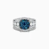 BH Multi Bella Bleu 14K White Gold Blue and White Diamond Ring, 2.16 TCW | Rings