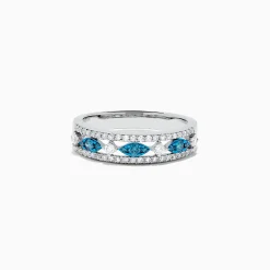 BH Multi Bella Bleu 14K White Gold Blue and White Diamond Ring, 0.42 TCW | Rings
