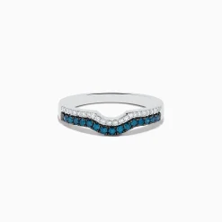 Effy Jewelry Bella Bleu 14K White Gold Blue and White Diamond Ring | Rings
