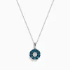 Effy Jewelry Bella Bleu 14K White Gold Blue and White Diamond Flower Pendant | Necklaces & Pendants