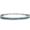 Effy Jewelry Bella Bleu 14K White Gold Blue and White Diamond Bangle, 2.13 TCW | Bracelets