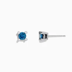 BH Multi Bella Bleu 14K White Gold Blue Diamond Stud Earrings, 0.53 TCW | Earrings