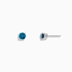 Effy Jewelry Bella Bleu 14K White Gold Blue Diamond Stud Earrings | Earrings