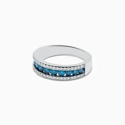 Effy Jewelry Bella Bleu 14K White Gold Blue u0026 White Diamond Ring, 0.89 TCW | Rings