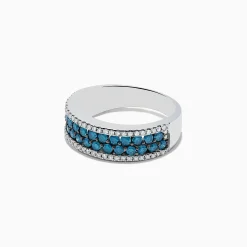 Effy Jewelry Bella Bleu 14K White Gold Blue and White Diamond Ring, 1.12 TCW | Rings