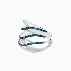 Effy Jewelry Bella Bleu 14K White Gold Blue and White Diamond Ring, 0.47 TCW | Rings