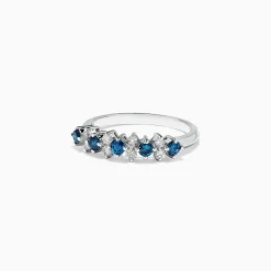 BH Bella Bleu 14K White Gold Blue and White Diamond Ring, 0.58 TCW | Rings