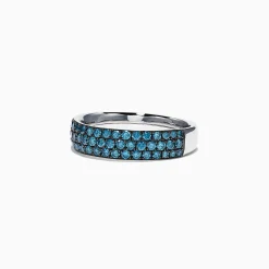 Effy Jewelry Bella Bleu 14K White Gold Blue Diamond Band Ring, 0.87 TCW | Rings