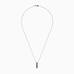 BH Multi Bella Bleu 14K White Gold Blue and White Diamond Pendant, 0.62 TCW | Necklaces & Pendants