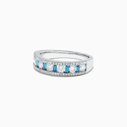 Effy Jewelry Bella Bleu 14K White Gold Blue and White Diamond Ring, 0.97 TCW | Rings